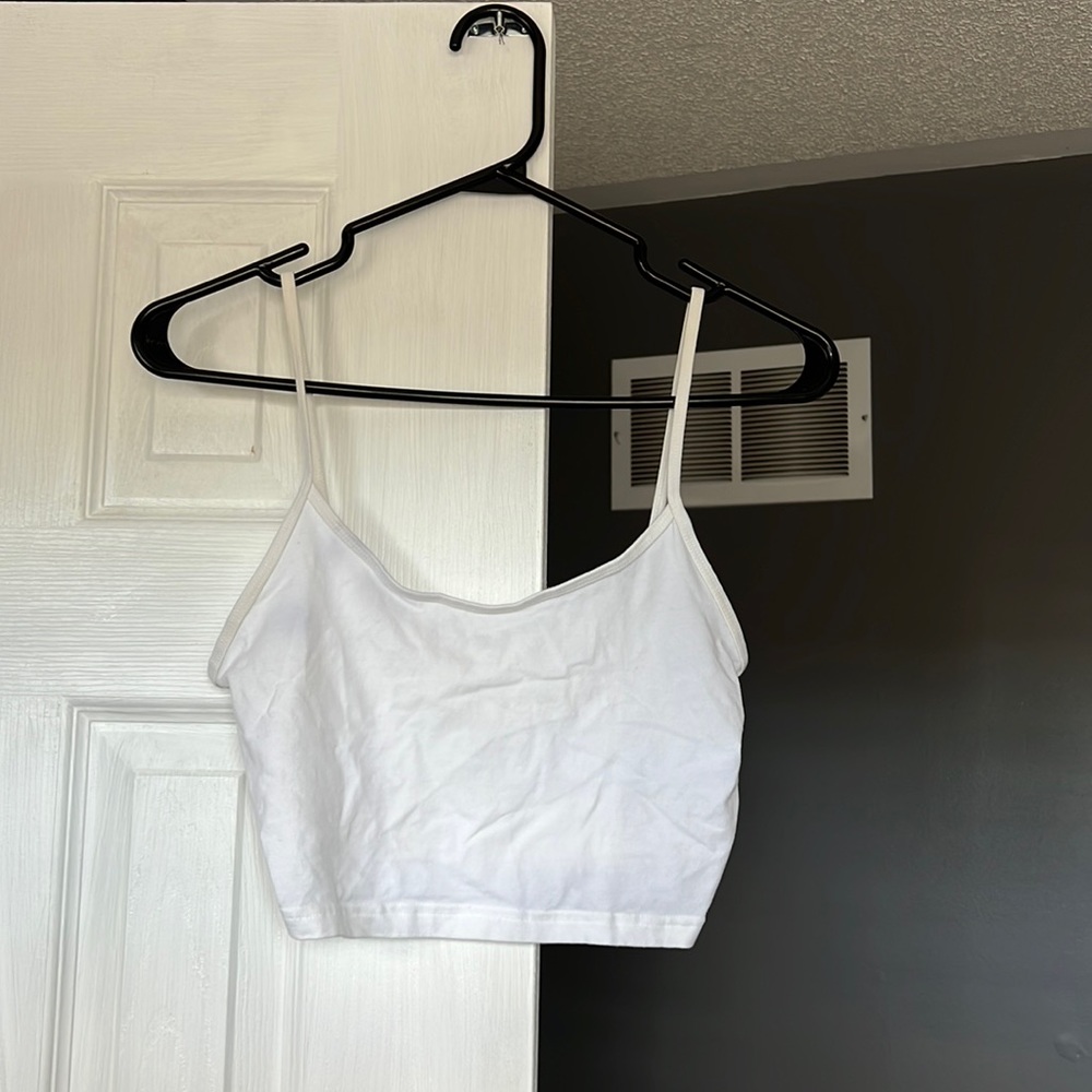 White Cropped TNA Tank